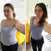 Transformación corporal antes y después de usar Hot Shapers con reducción visible de medidas