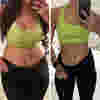 Resultados antes y después de usar faja Hot Shapers con reducción visible de abdomen