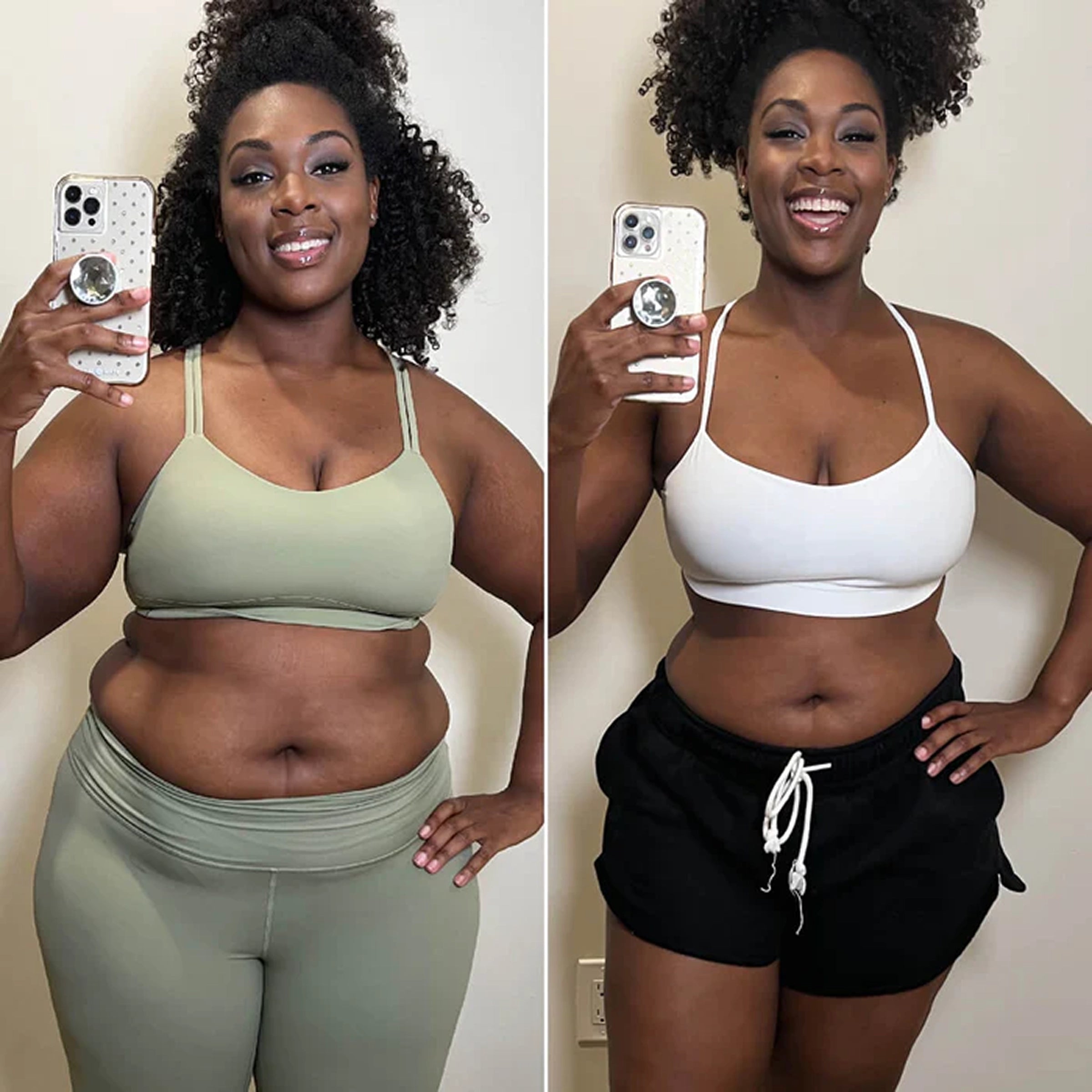 Transformación corporal antes y después de usar Hot Shapers, reducción de medidas y tonificación