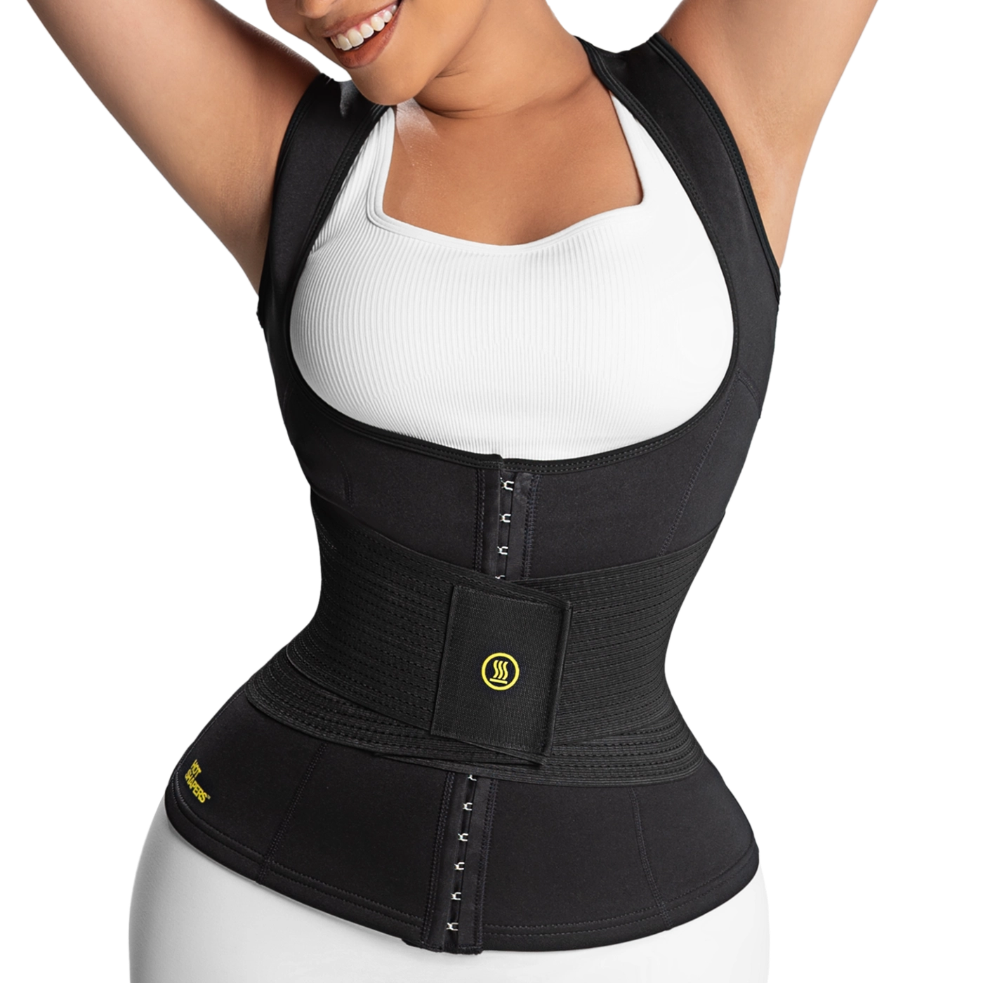 Paso 2 con el moldeador Hot Shapers en la cintura para mayor compresión y definición